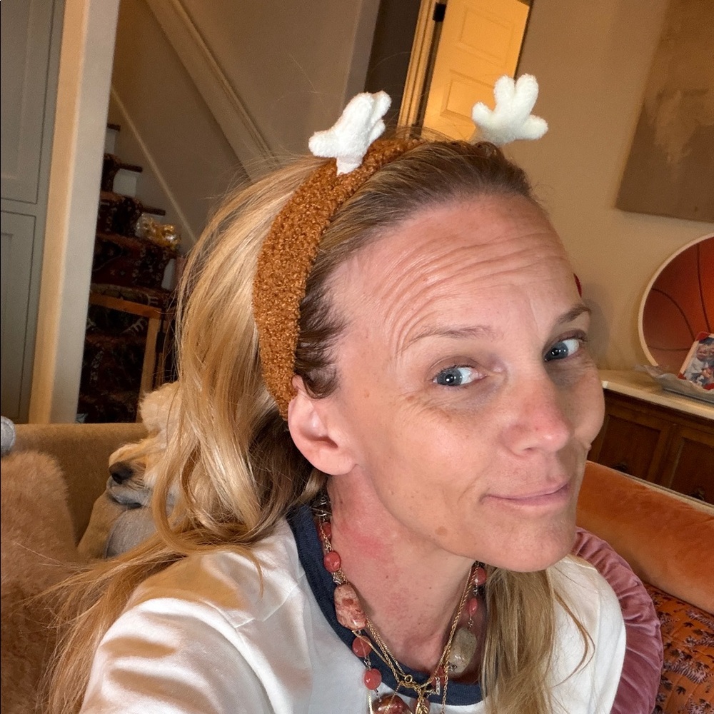 Brown Fuzzy Kids Headband with Antler Design - Picture 16 of 16
